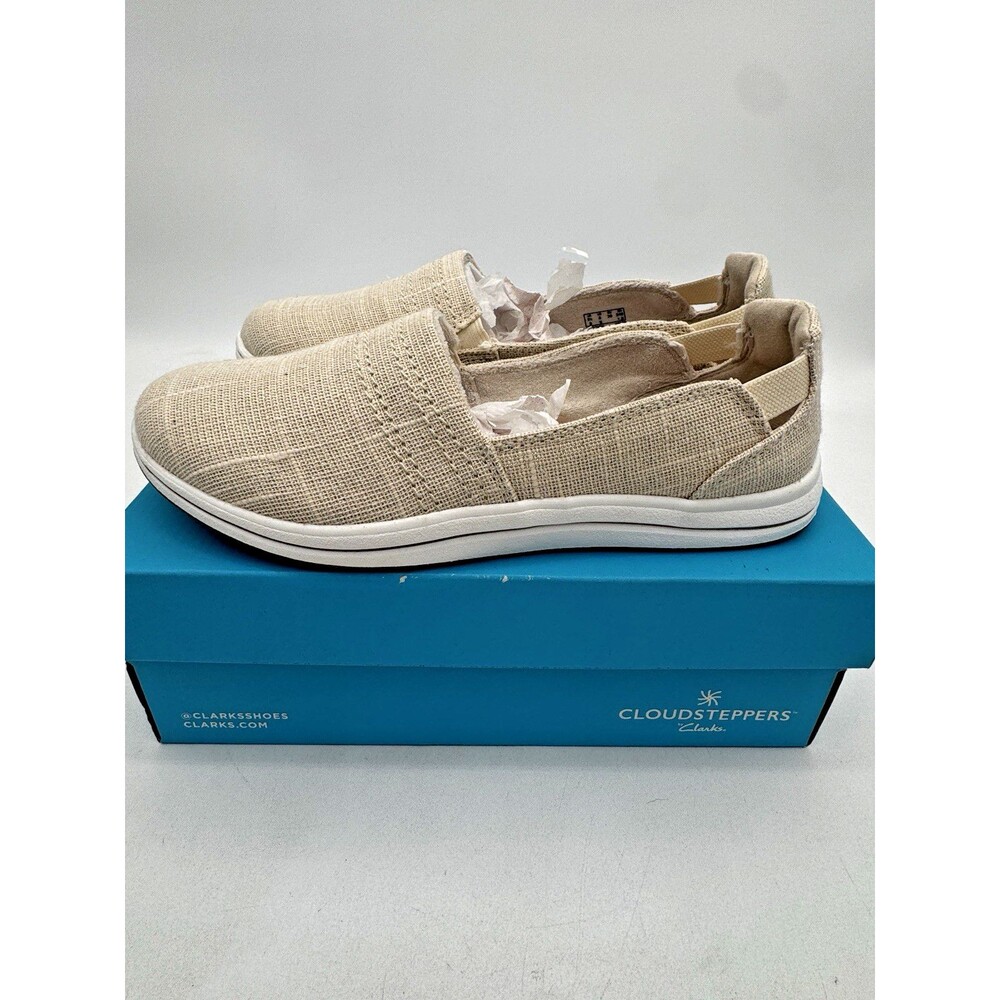 Clarks Women's Cloudsteppers Breeze Step II Sneakers Natural Shimmer Size 8 VGUC